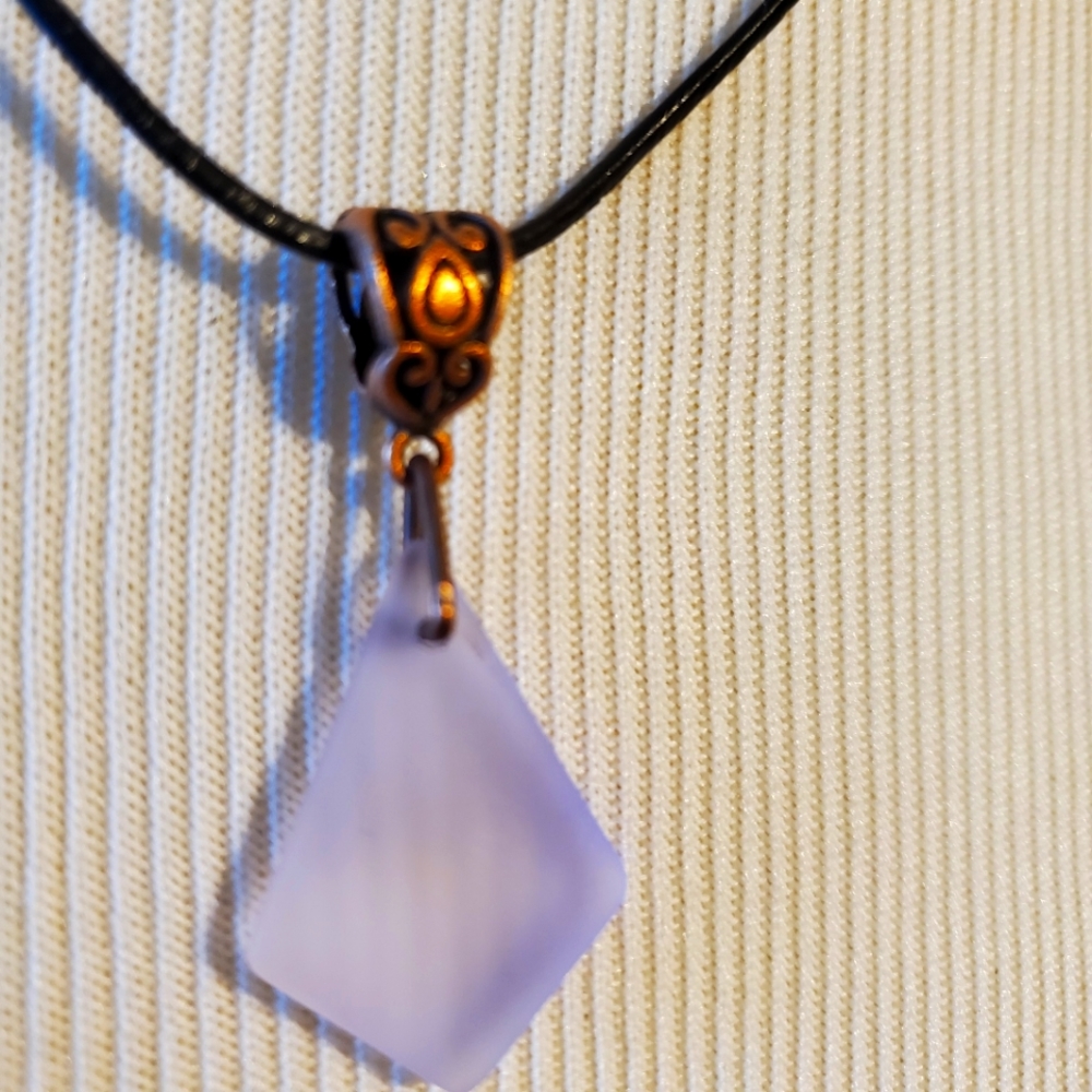 Purple Sea Glass Necklace